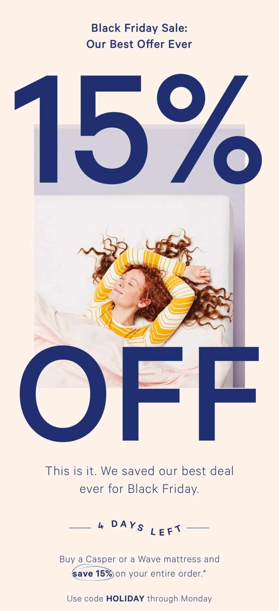 Black Friday Casper email