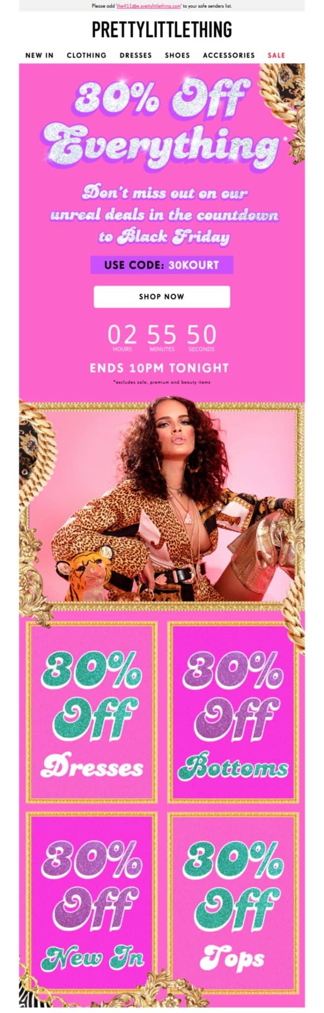 Black Friday email from PrettyLittleThing