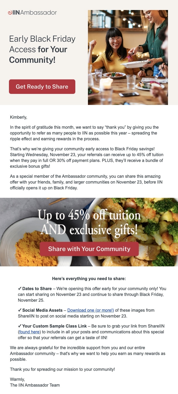 Institute for Integration Nutrition email