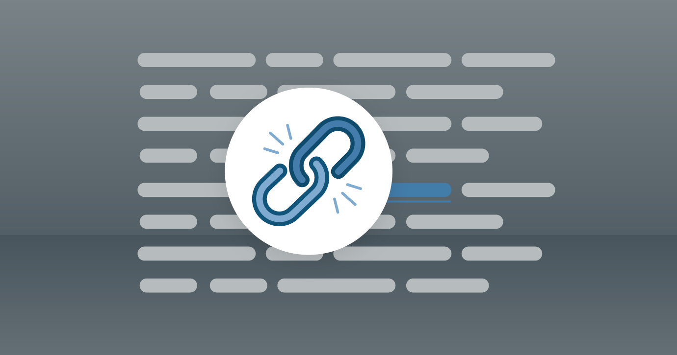 illustration of link icon, showing blue links in email