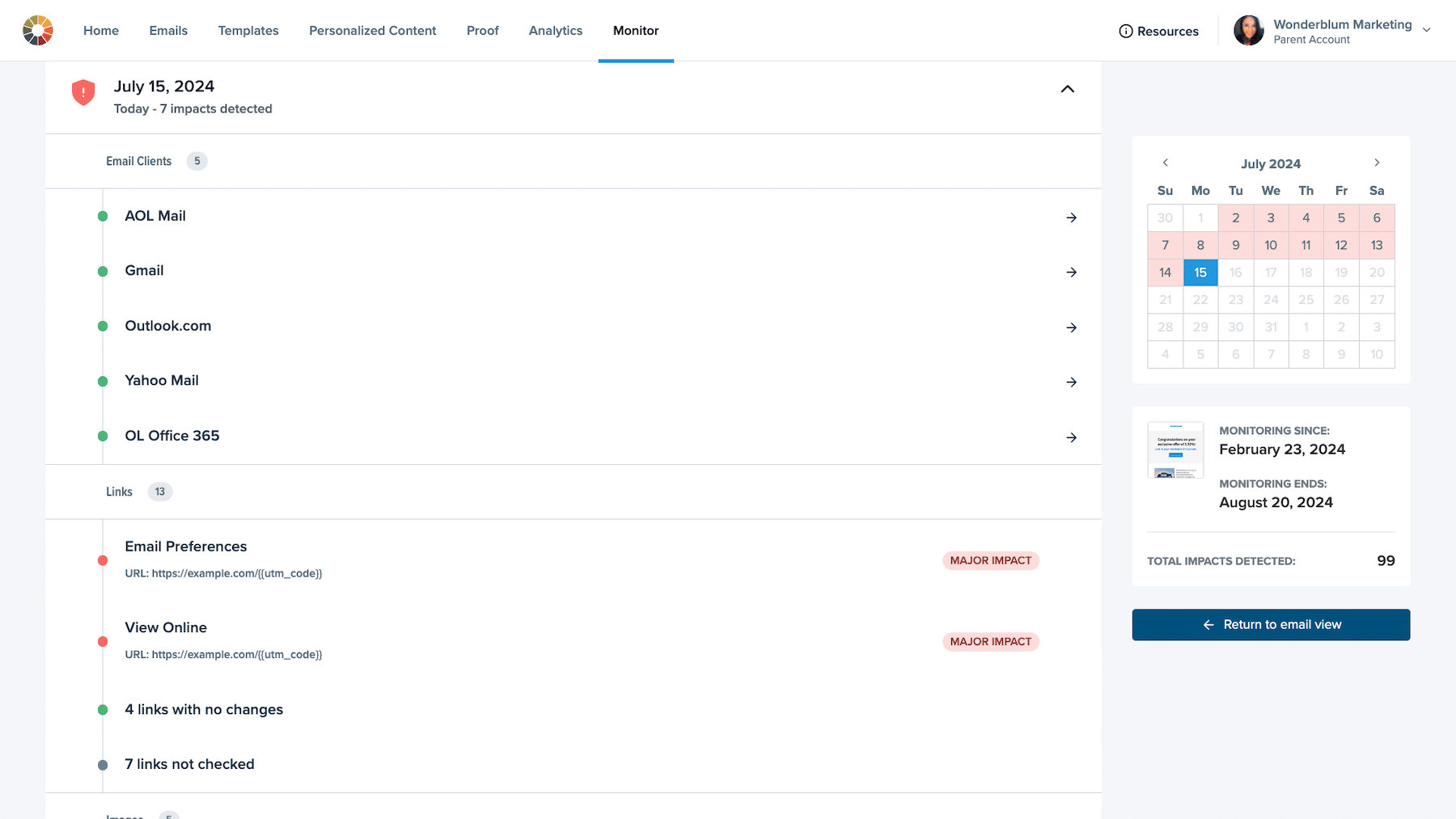 Monitoring History