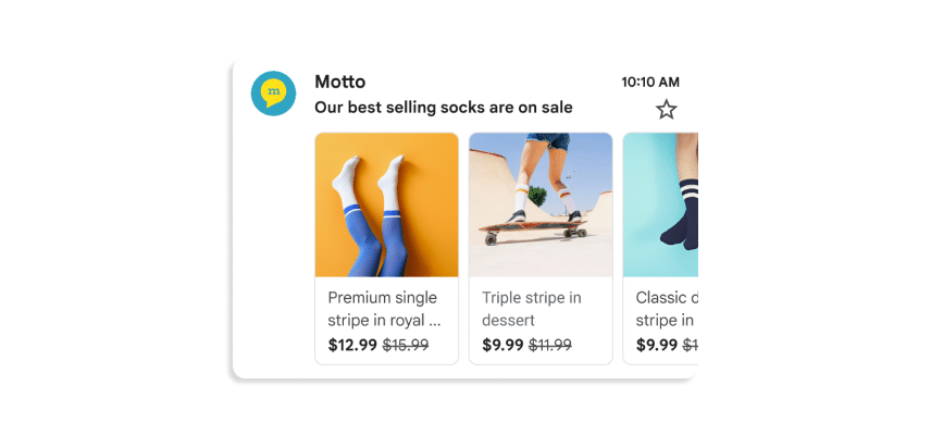 product carousel showing in email marketing campaign